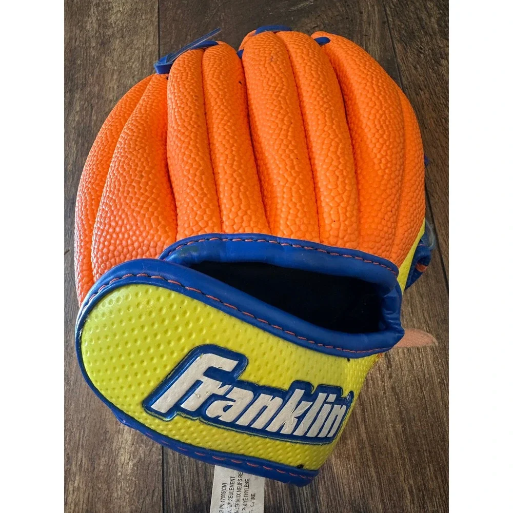 Franklin Sports Youth Baseball Glove Orange Blue Yellow‎ Artech Performance